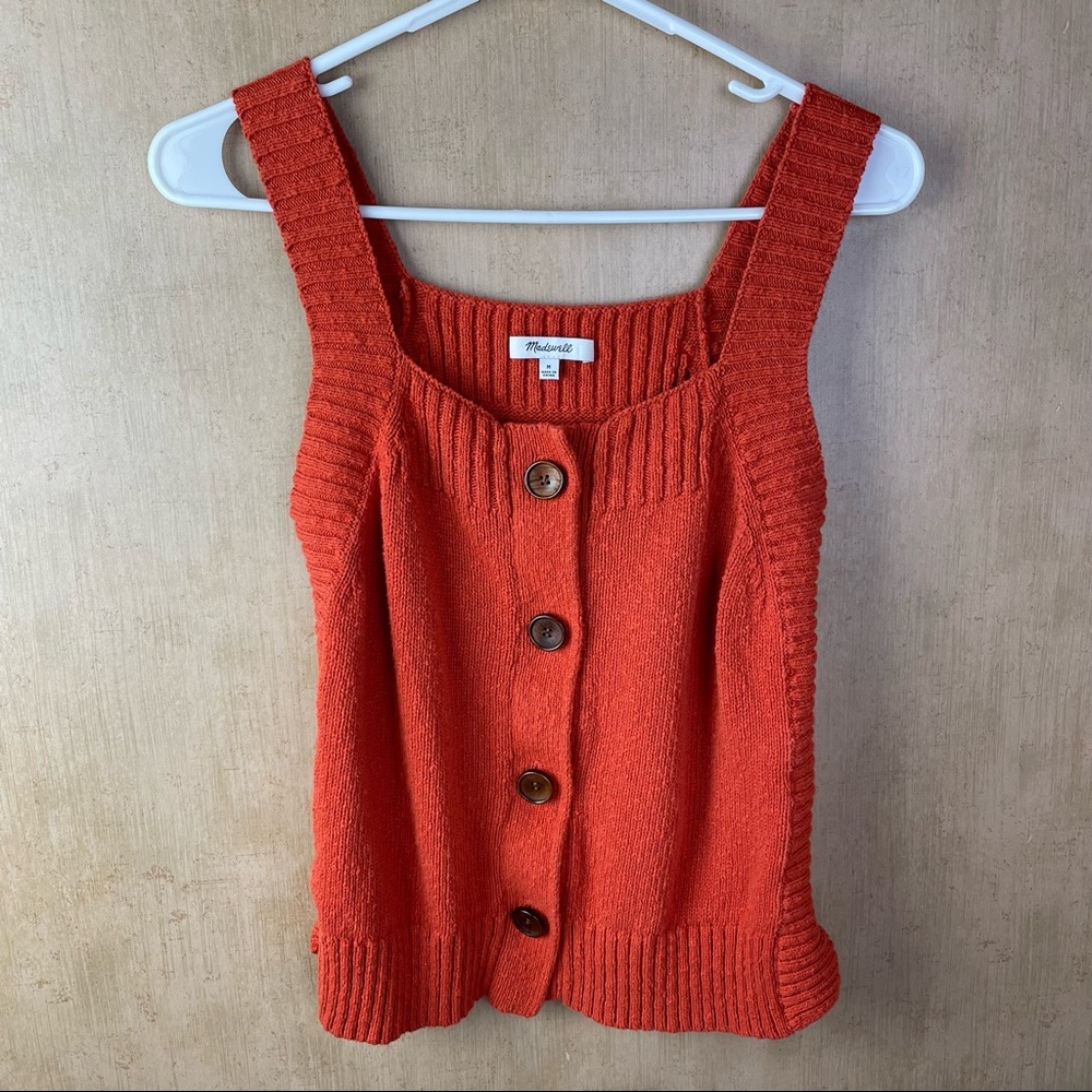Madewell Burnt Orange Sleeveless Sweater Top Size Medium